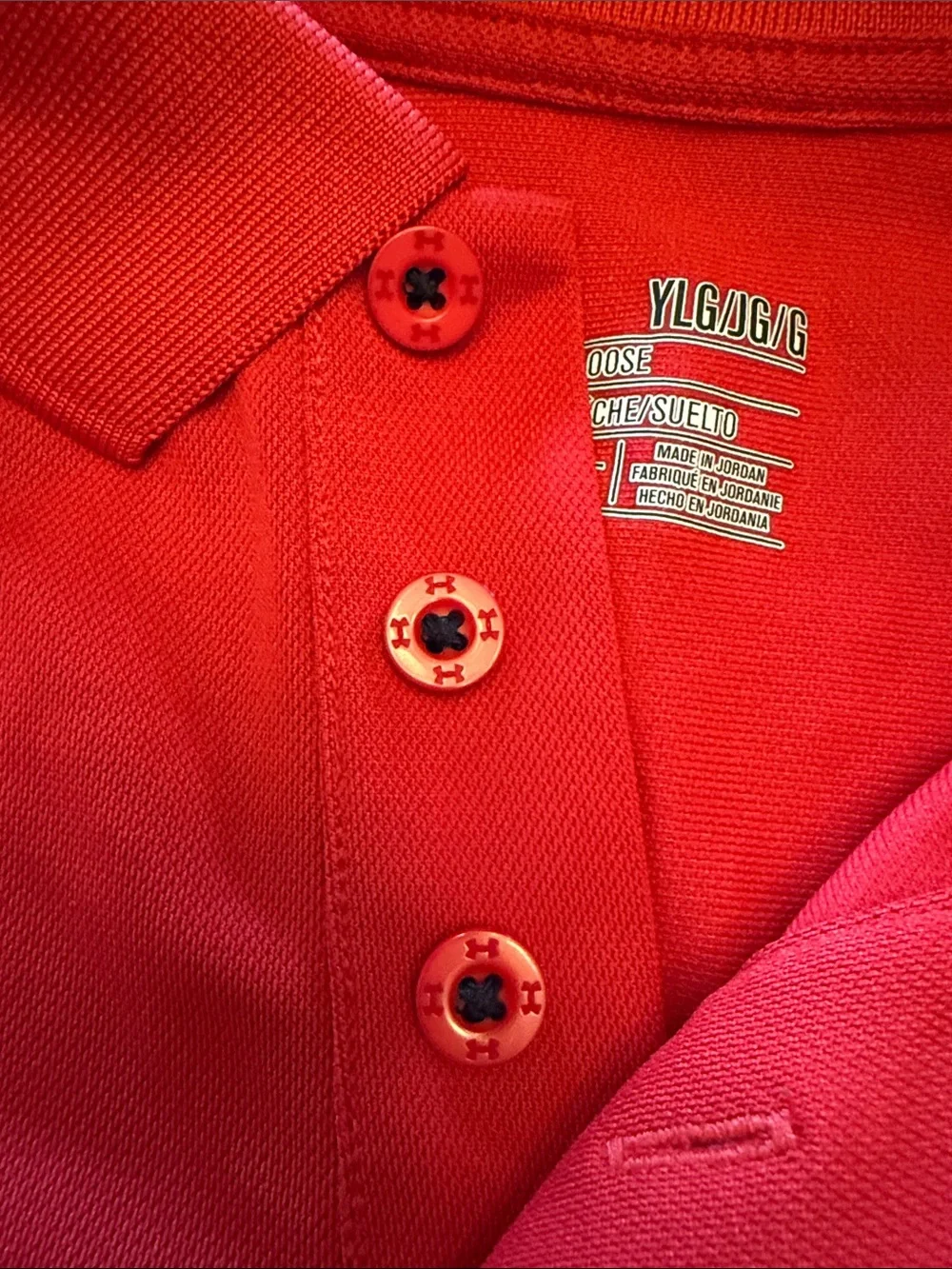 Under Armour Boys Bright Red Polo with Black Logo